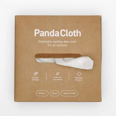 Kleano Panda Cloth Bamboo Vit, 50-p, 36x36cm