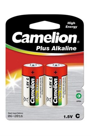 Batteri Cam-Alkaline Digi C/LR14, 2-p