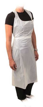 Plastförkläde Engångs Vit, 80x125cm, 100p